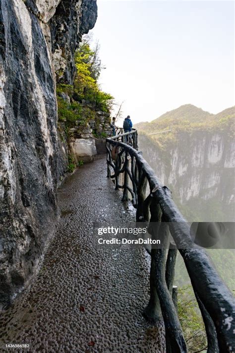 A Hanging Walkway At Tianmen Mountain Zhangjiajie National Park China