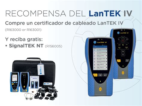 Actualícese con un certificador de cables LanTEK IV y pida gratis su