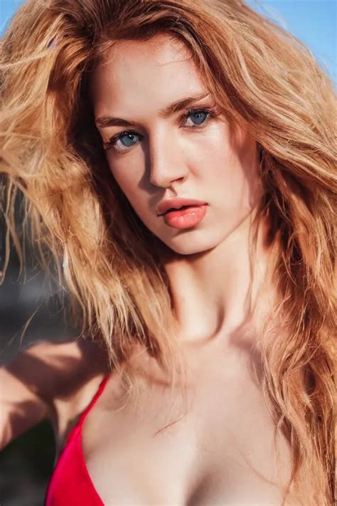 Olive Skinned Strawberry Blonde Female Model In Her Stable Diffusion
