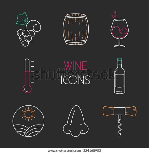 Wine Icons Set Stock Vector Royalty Free 324168953