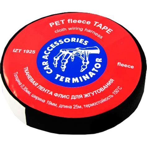 Изолента 19мм/25м Terminator IZT 1925 fleece, черная, нетканый ...