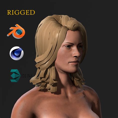 Beautiful Naked Woman Rigged D Game Character Low Poly D Free