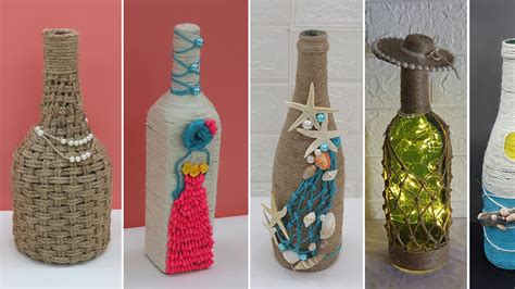 5 Jute Bottle Decoration Ideas Home Decorating Ideas Easy YouTube