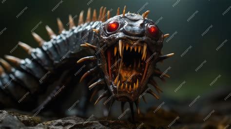 Premium Ai Image Angry Centipede Monster Background Wallpaper Ai