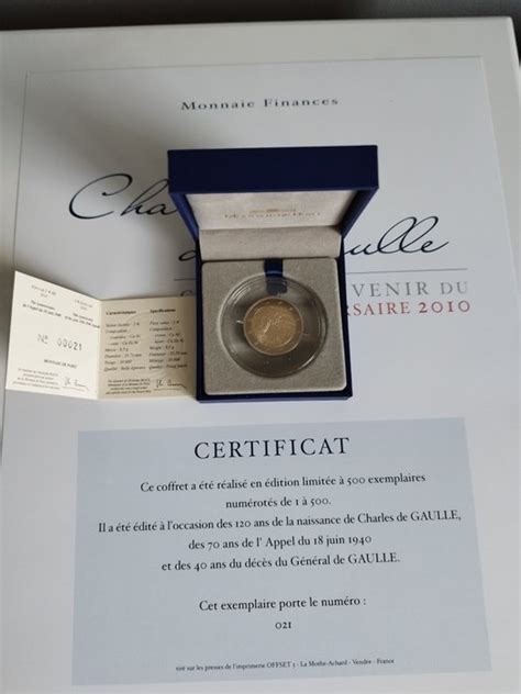 France 2 Euro 2010 Charles De Gaulle Proof Catawiki