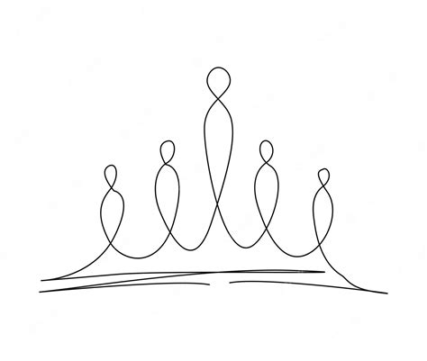 Premium Vector Continuous One Line Drawing Of Crown Simple Tiara