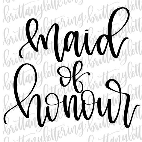 Maid Of Honour Australian Spelling Svg Maid Of Honour Svg Etsy Maid