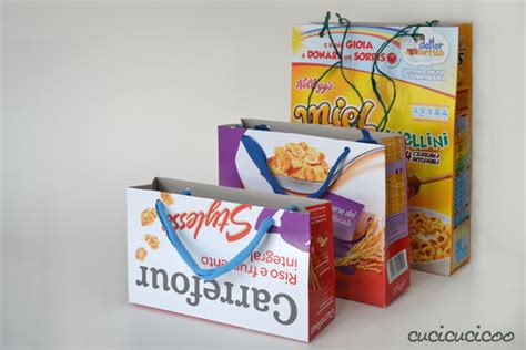 Tutorial How To Make Gift Bags From Cereal Boxes Cucicucicoo