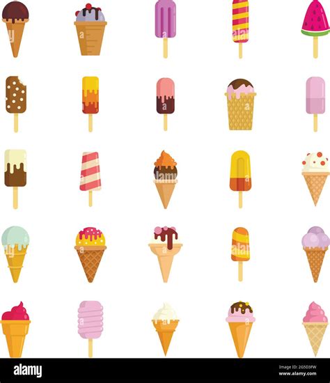 Ice Cream Icons Set Flat Vector Isolated Stock Vector Image And Art Alamy