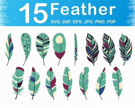 Feathers Svg Feather Svg Files For Cricut Feather Clipart Etsy