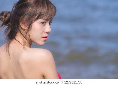 Asian Sexy Girl Red Bikini Looking Stock Photo Shutterstock