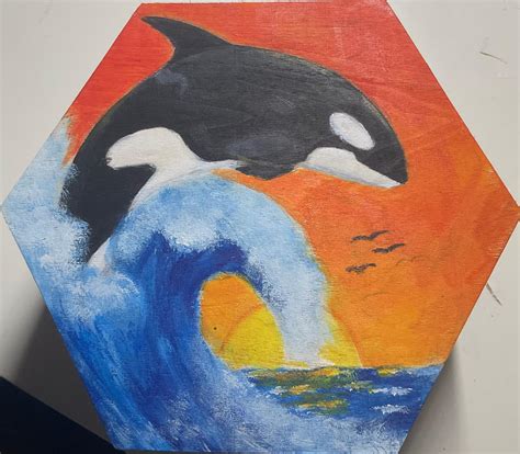 Orca in a sunset by FledgedFeathers on DeviantArt