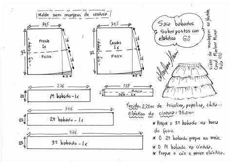 Saia El Stico E Babados Sobrepostos Marlene Mukai
