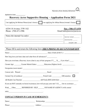 Fillable Online Supportive Housing Application Form Docx Fax Email