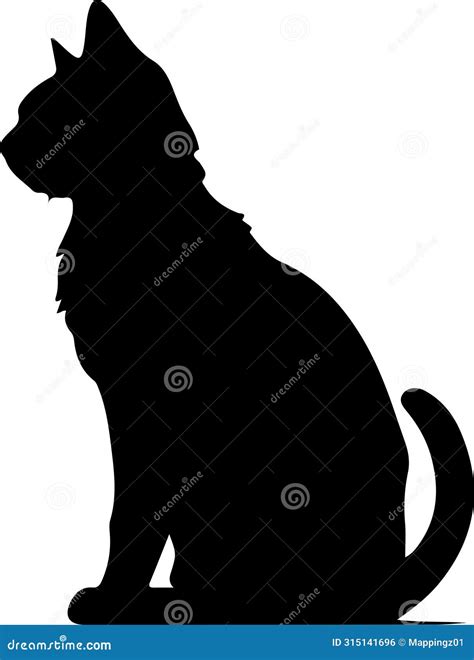 Thai Lilac Cat Or Korat Si Sawat Malet Isolated On White Digital Art Illustration Of Pussy