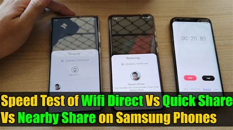 Speed Test Of Large Files Between WiFi Direct Vs Quick Share Vs Nearby