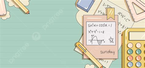 Cute Hand Drawn Style Mathematics Education Green Stripes Background