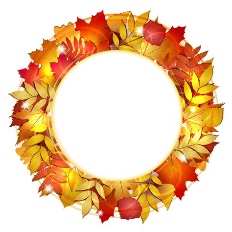 Premium Vector Autumn Round With Red Leaves Illustration