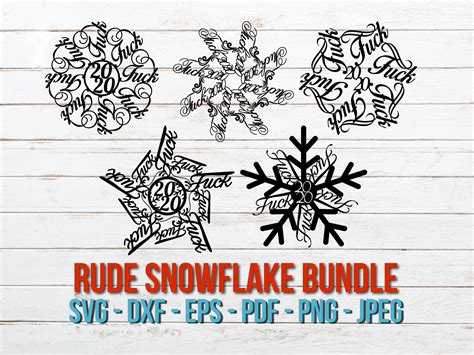 Fuck Snowflake Svg Fuckflake SVG Rude Christmas Etsy