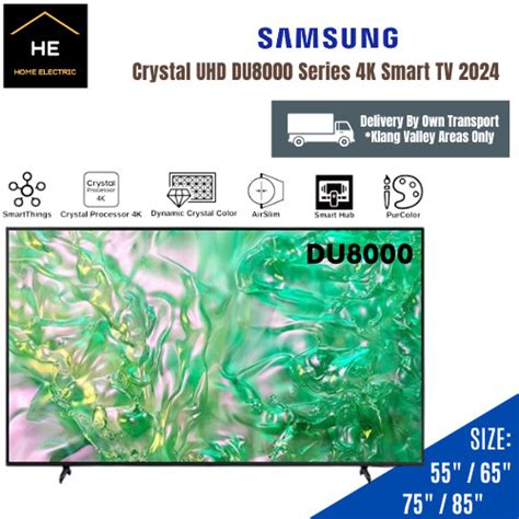 Samsung 50 55” 65 75 85 Inch Crystal Uhd Du8000 Series 4k Smart Tv 2024