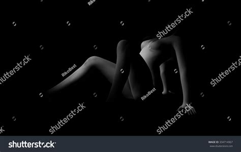 Sexy Nude Woman Black White Art Illustrazione Stock Shutterstock
