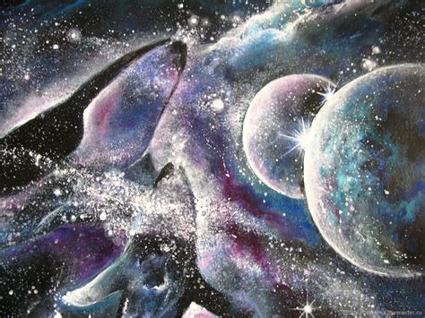 Картина Космос Галактика Китов. Пейзаж Космос - акрилом в интернет ...