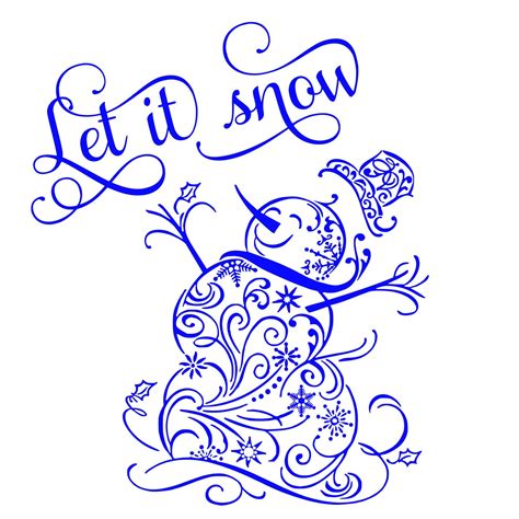 328 Let It Snow Svg Snowman Svg Png Eps Dxf File