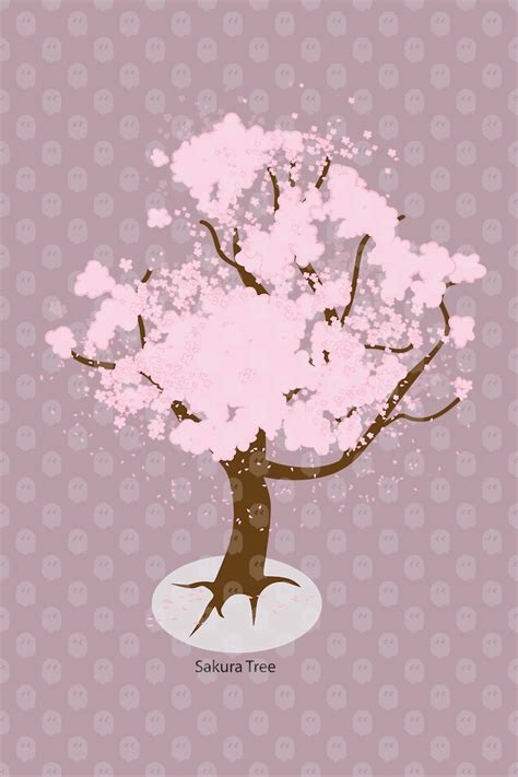 Archade A Sakura Tree Vector Drawings