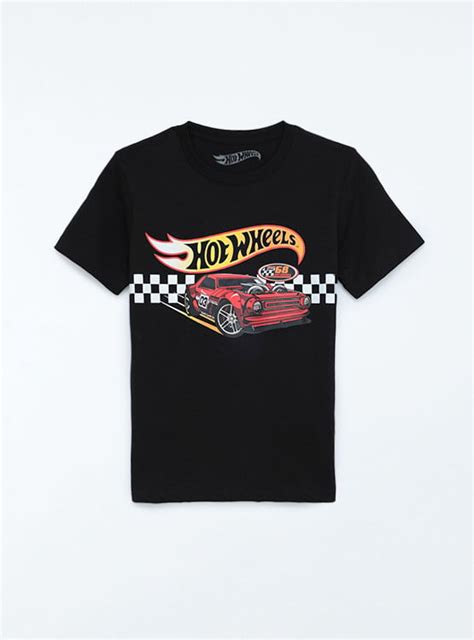 POLO MANGA CORTA ALGODÓN NIÑO HOT WHEELS NEGRO HWS