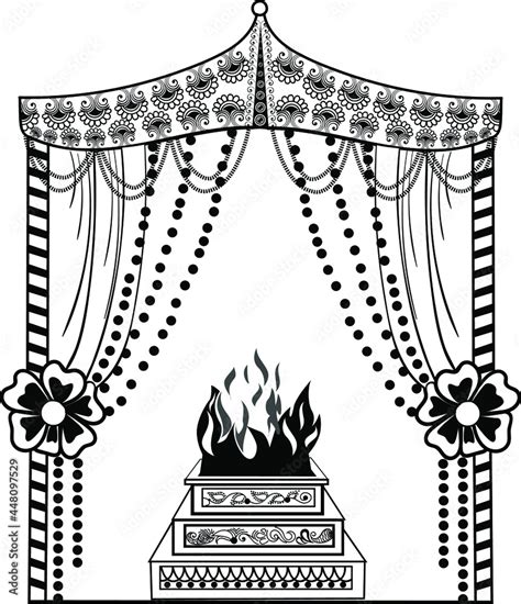 Indian Wedding Clipart Black And White Mandap Wedding Clipart Black