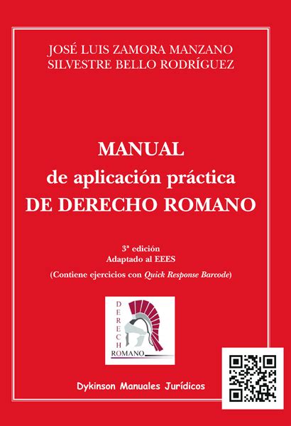 Librer A Dykinson Manual De Aplicaci N Pr Ctica De Derecho Romano