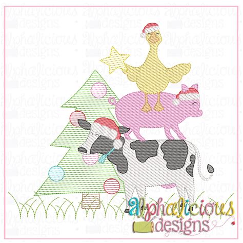 Farm Animal Christmas Tree Lighting - Sketch – Alphalicious Designs