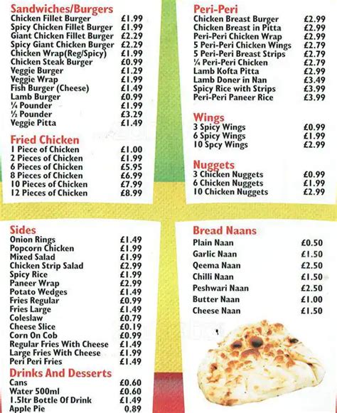 Menu At Peri Peri Original Restaurant London 367 Kilburn High Rd