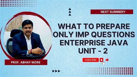 How To Prepare For Enterprise Java Important Questions Unit 2 TYBSC