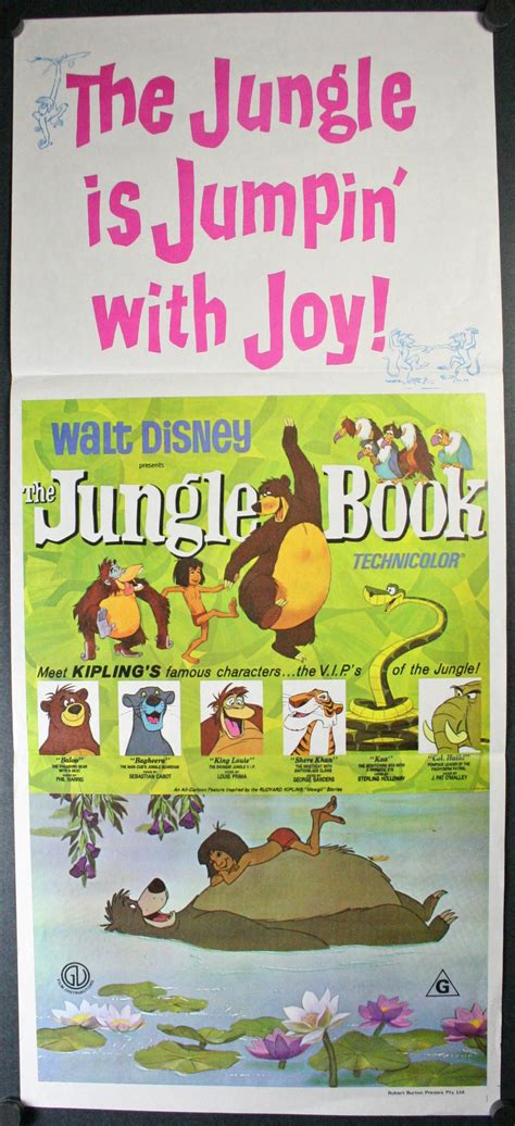 Jungle Book Original Walt Disney Movie Poster Original Vintage Movie