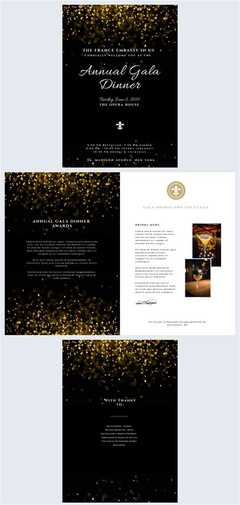 Modern Gala Dinner Program Template Flipsnack