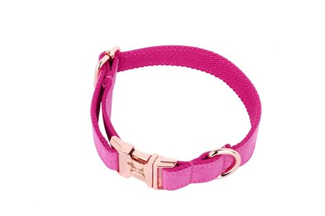 Pink Cornwall Designer Dog Collar And Lead Set In Rose Gold By Iwoof