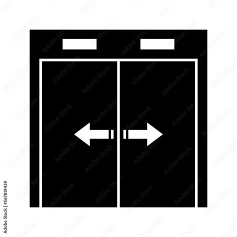 Sliding Door Icon Vector Sliding Door Sign Isolated On White