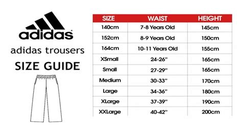 Adidas Mens Pants Size Chart SizeChartly