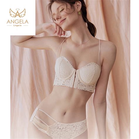 Jual Angela Premium Japan Bra Bh Bukaan Depan Push Up Set Lace Celana