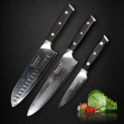 SUNNECKO 7 Santoku 8 Chef 3 5 Utility Knife Damascus Kitchen Knives