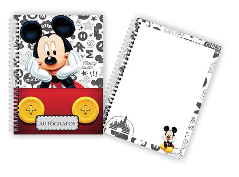 Caderno para Autógrafos Disney Mickey A5 Elo7