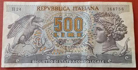 Banknote Lire Italia Aretusa Etsy Banconota Lira Italiana