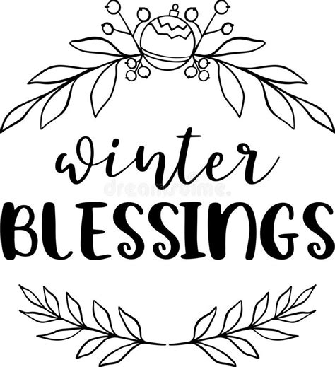 Winter Blessings Quotes Christmas Lettering Quotes Stock Vector