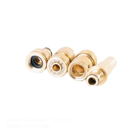 4pc Brass Hose Accessory Set 82989 With Quick Connect Fittings And