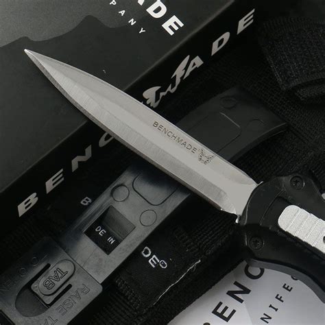 Benchmade Mini Infidel Double Action Automatic Knives 3350 D2 Steel Spear Point EDC Pocket ...