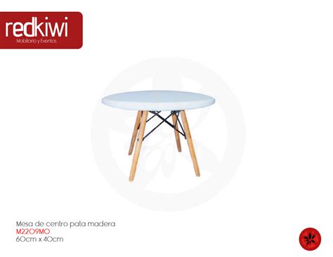 Mesa De Centro Pata Madera Redkiwi