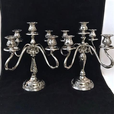 Pair Vintage Godinger Silver Candelabras Godinger Baroque Etsy