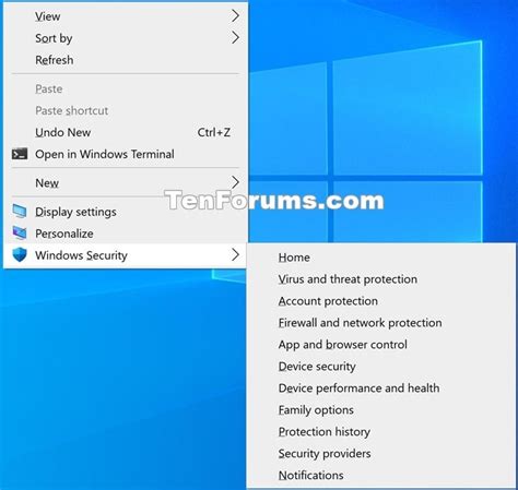 How To Add Or Remove Windows Security Context Menu In Windows 10