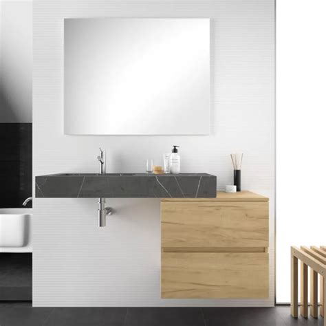 Mobile Bagno Sospeso Cm Rovere Africa Con Lavabo Sx Cm In Hpl